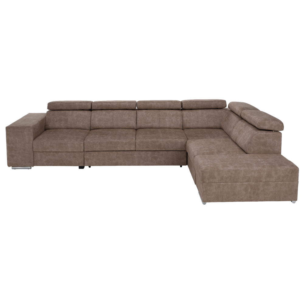 Sedací souprava, béžová, pravá, MALAGA BIG