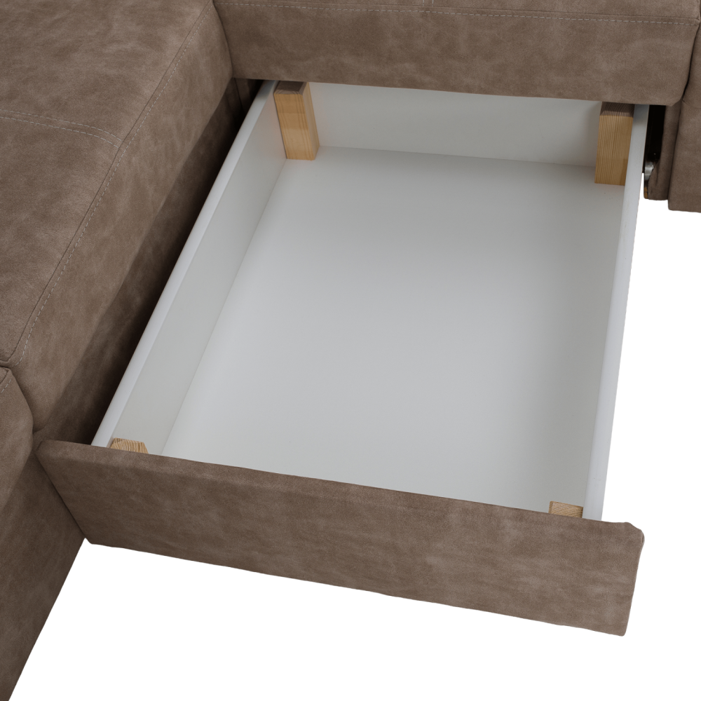 Sedací souprava, béžová, pravá, MALAGA BIG