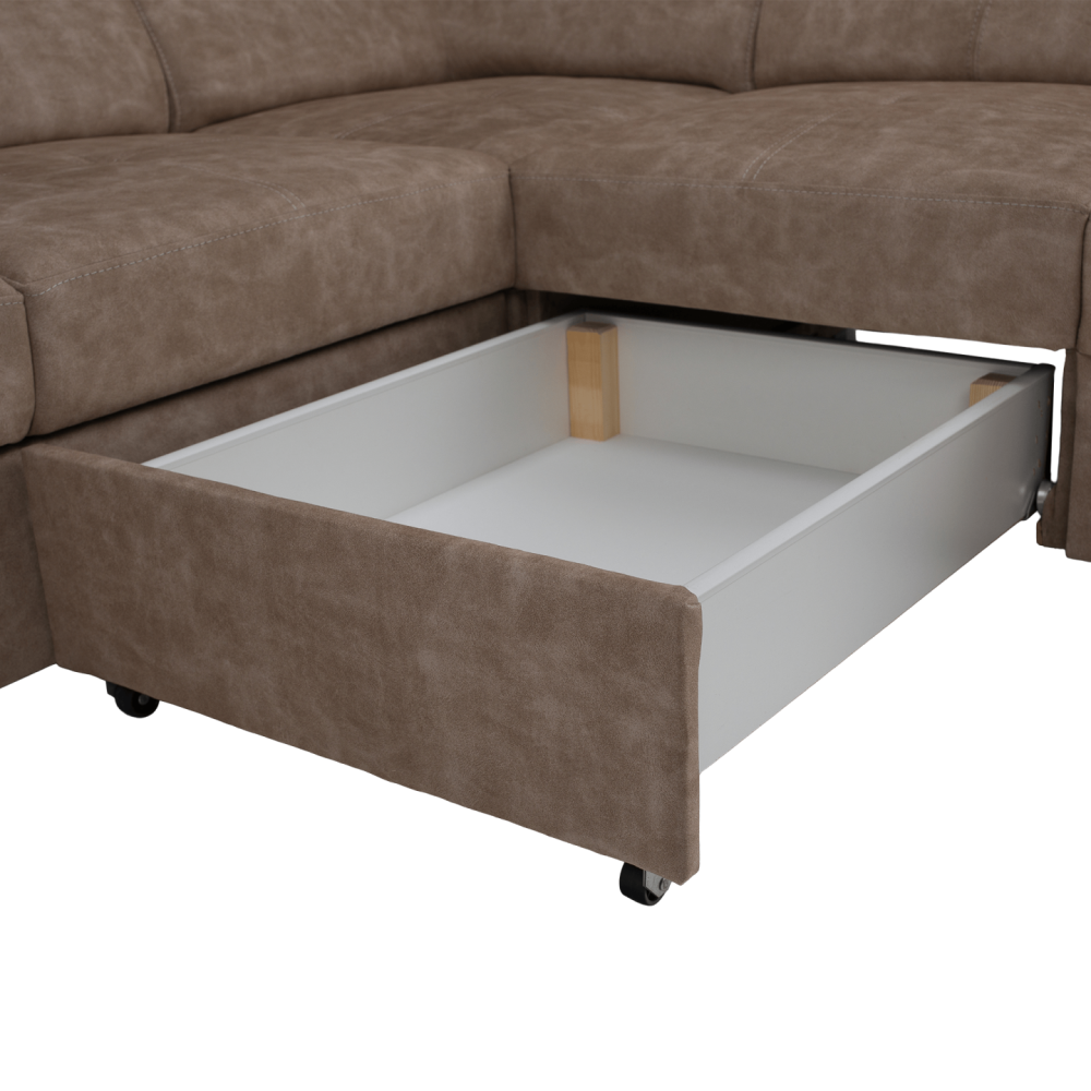 Sedací souprava, béžová, pravá, MALAGA BIG