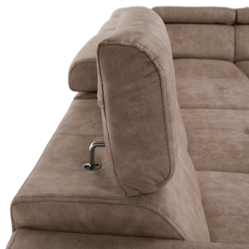 Sedací souprava, béžová, pravá, MALAGA BIG