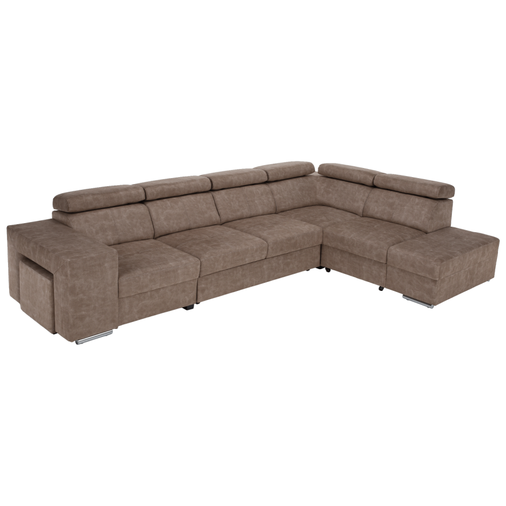 Sedací souprava, béžová, pravá, MALAGA BIG