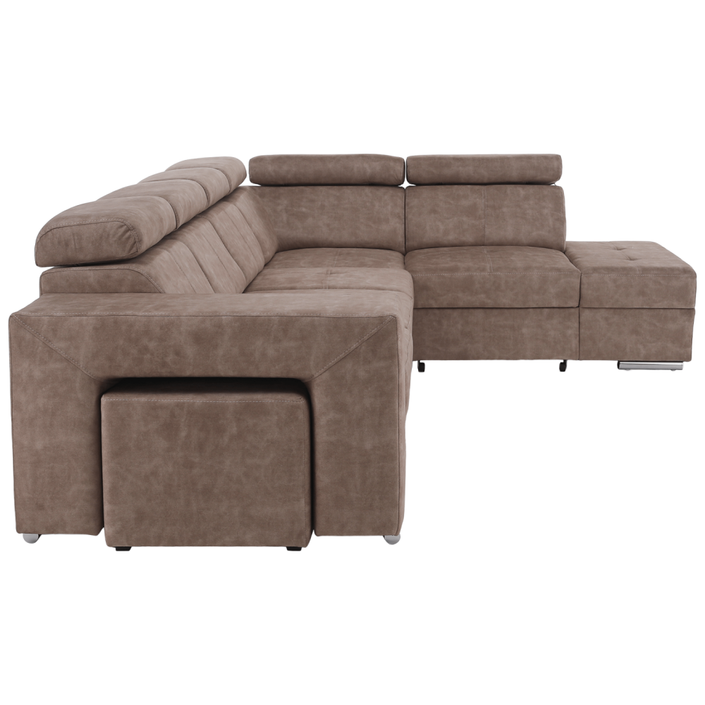 Sedací souprava, béžová, pravá, MALAGA BIG