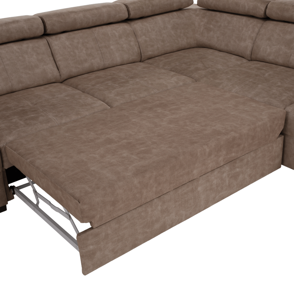 Sedací souprava, béžová, pravá, MALAGA BIG