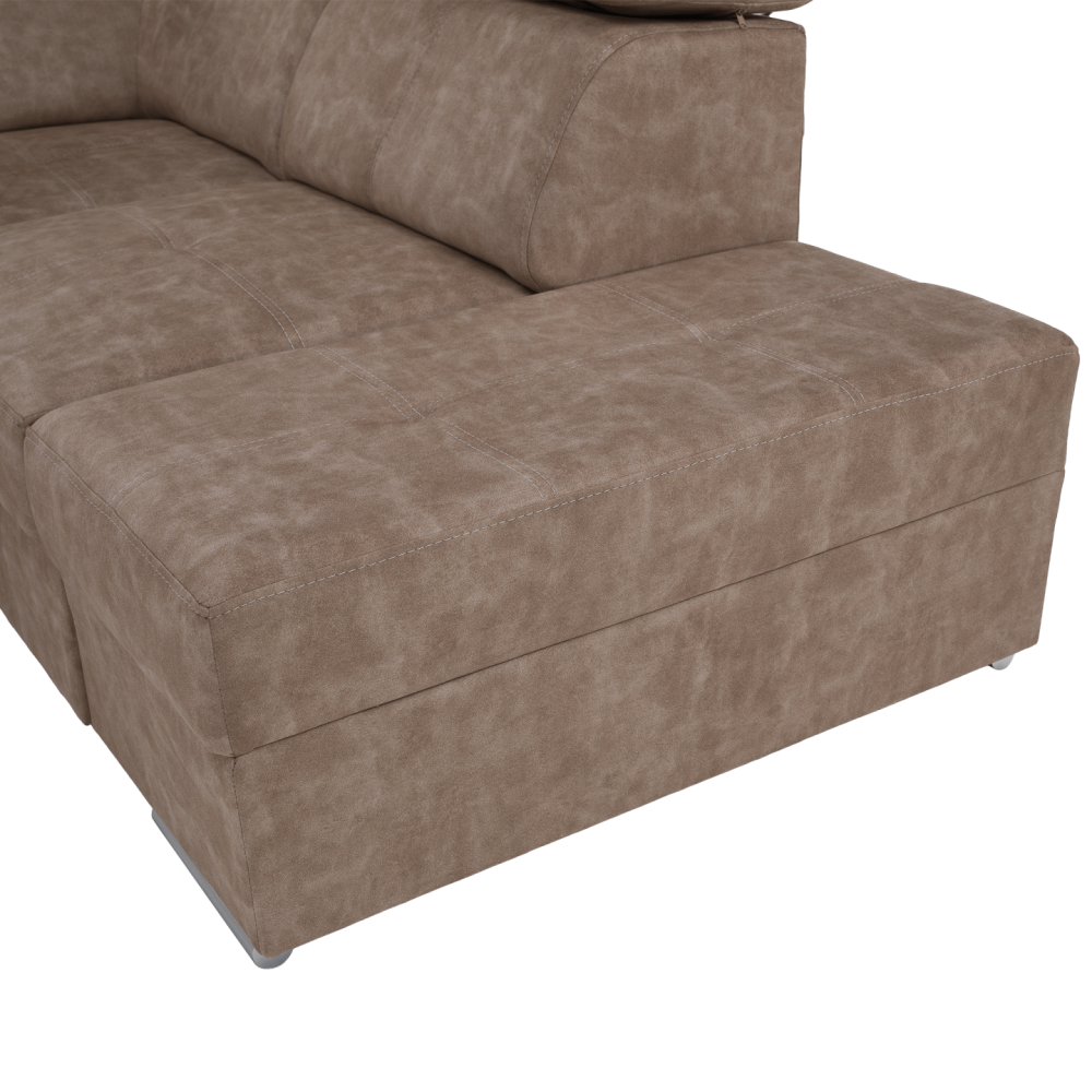 Sedací souprava, béžová, pravá, MALAGA BIG