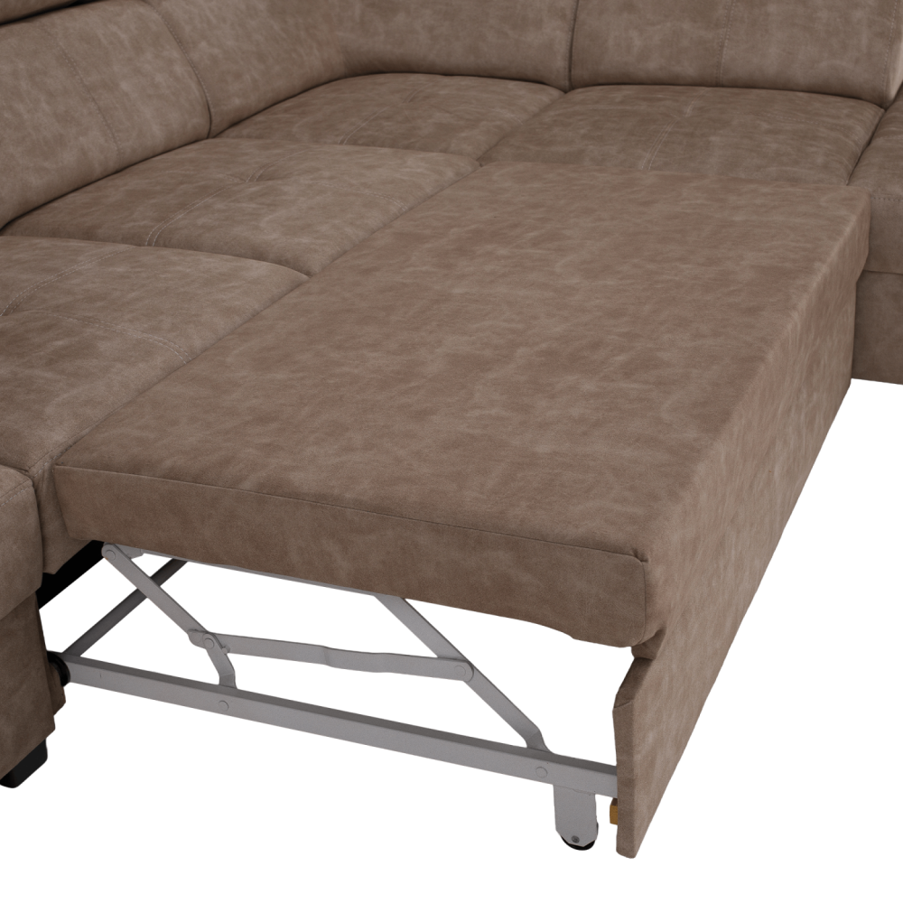 Sedací souprava, béžová, pravá, MALAGA BIG