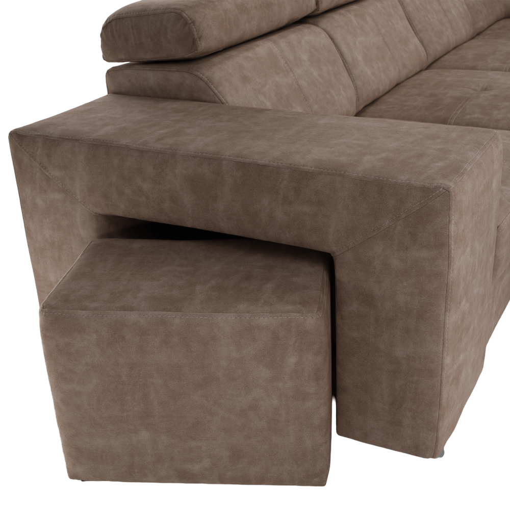 Sedací souprava, béžová, pravá, MALAGA BIG