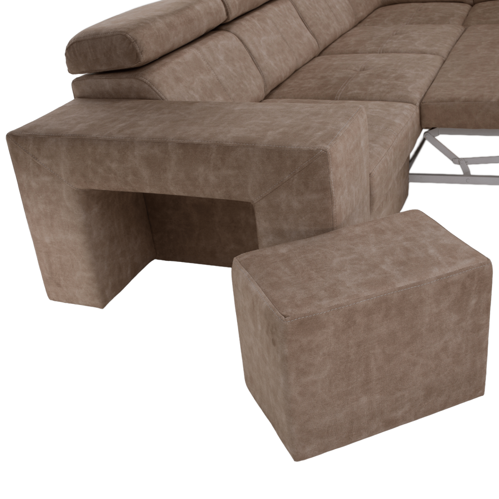 Sedací souprava, béžová, pravá, MALAGA BIG