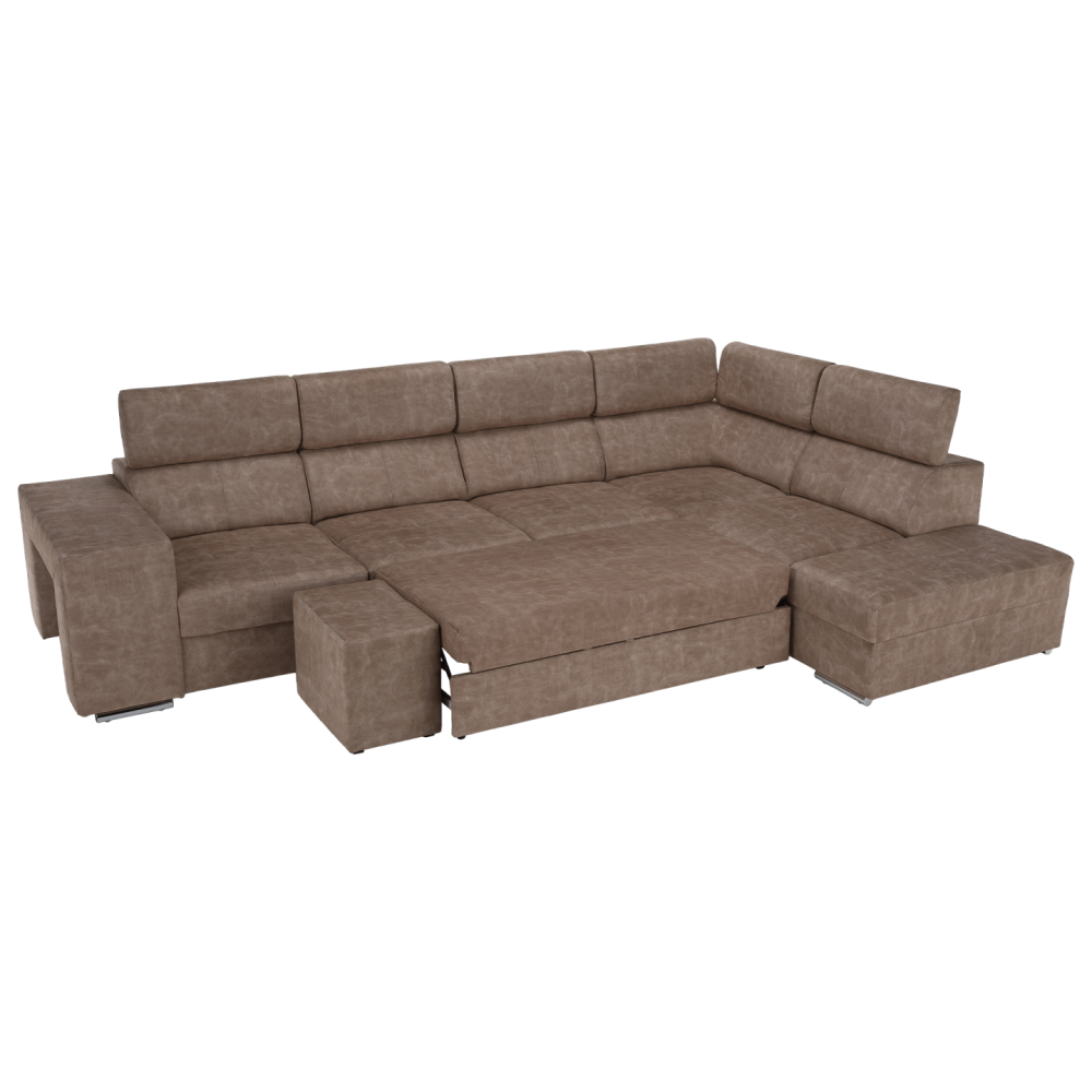 Sedací souprava, béžová, pravá, MALAGA BIG