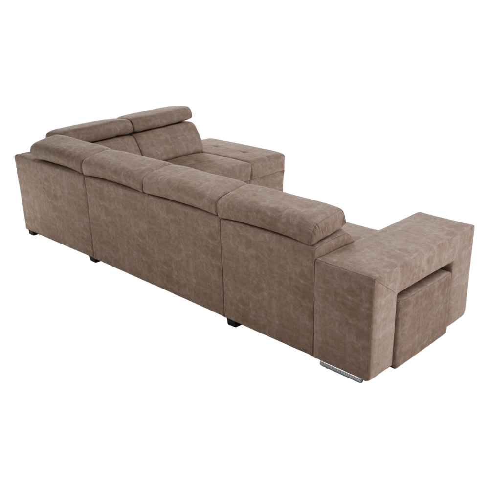 Sedací souprava, béžová, pravá, MALAGA BIG