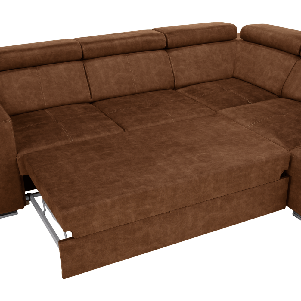 Sedací souprava, hnědá, pravá, MALAGA