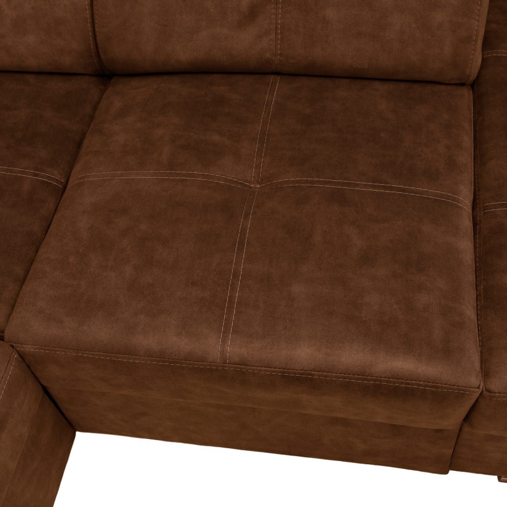 Sedací souprava, hnědá, pravá, MALAGA