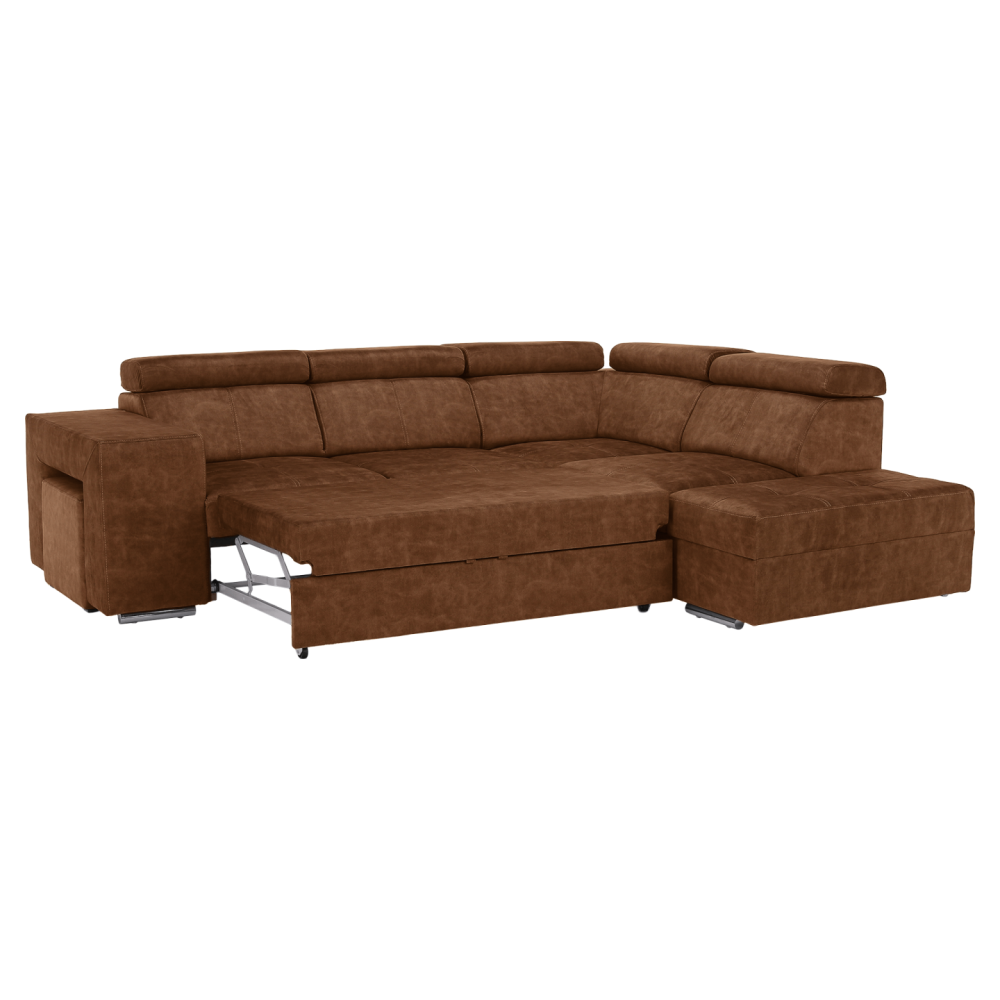 Sedací souprava, hnědá, pravá, MALAGA