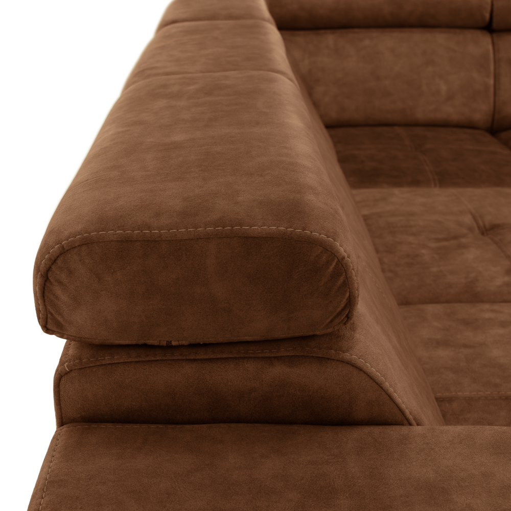 Sedací souprava, hnědá, pravá, MALAGA