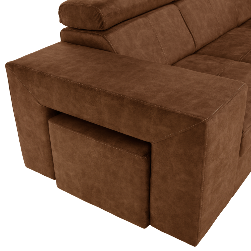 Sedací souprava, hnědá, pravá, MALAGA