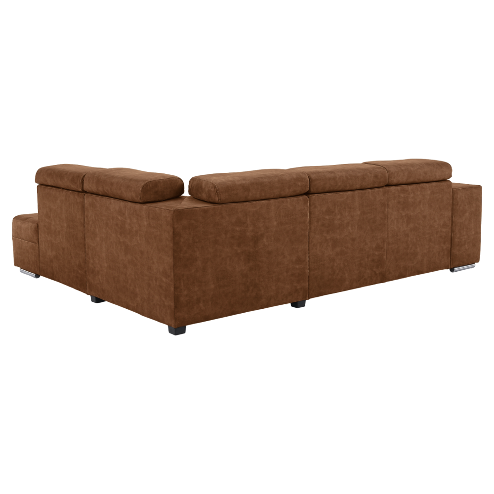 Sedací souprava, hnědá, pravá, MALAGA