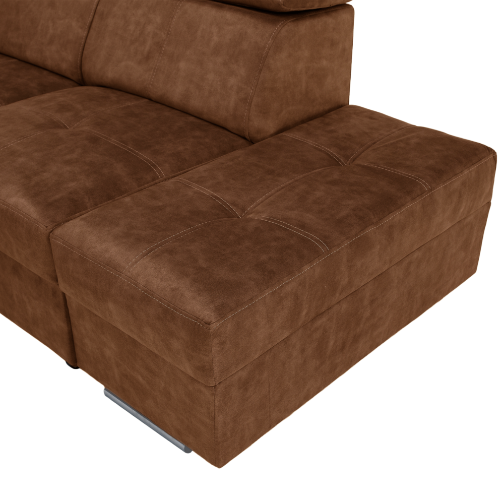 Sedací souprava, hnědá, pravá, MALAGA