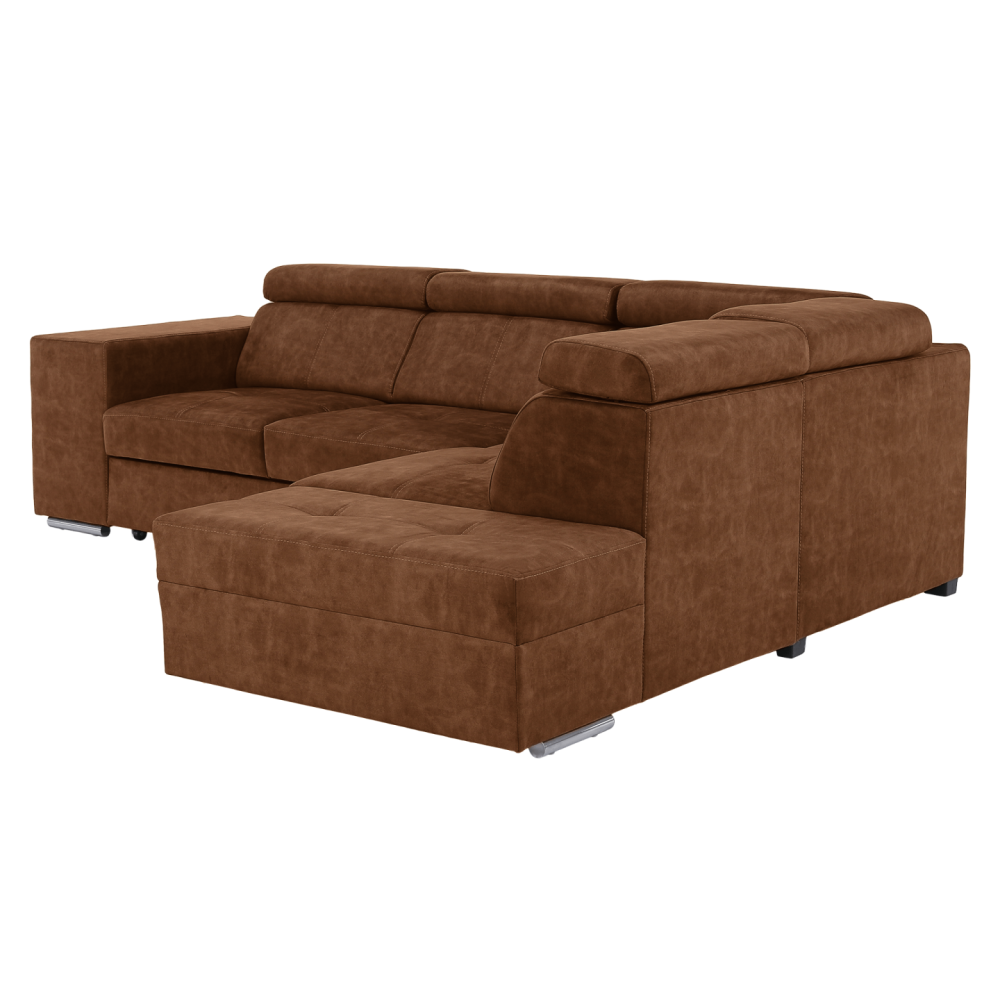 Sedací souprava, hnědá, pravá, MALAGA