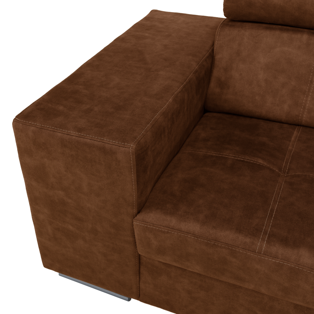 Sedací souprava, hnědá, pravá, MALAGA