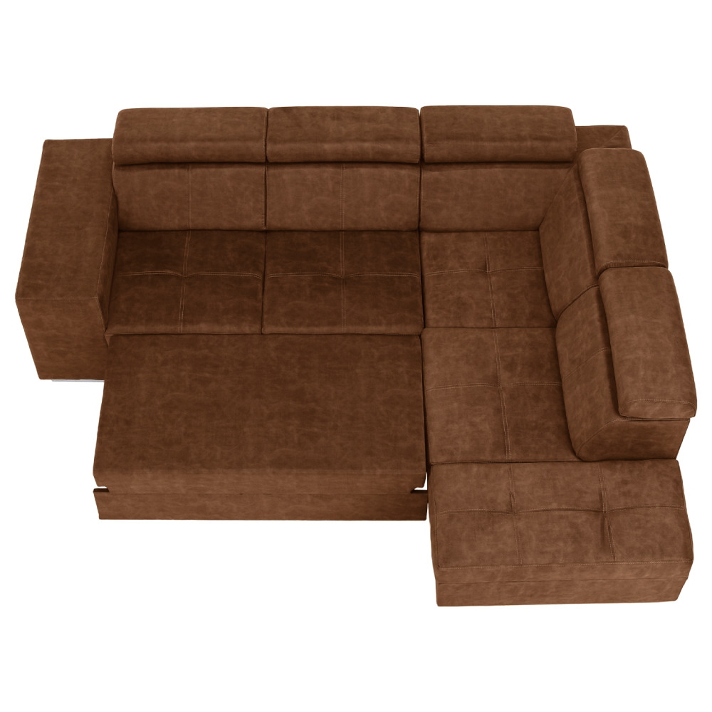 Sedací souprava, hnědá, pravá, MALAGA