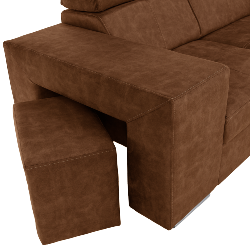 Sedací souprava, hnědá, pravá, MALAGA