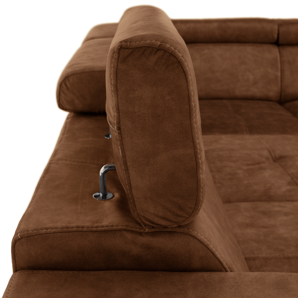 Sedací souprava, hnědá, pravá, MALAGA