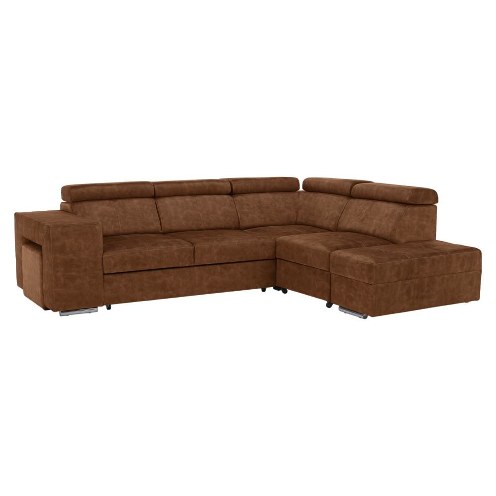 Sedací souprava, hnědá, pravá, MALAGA