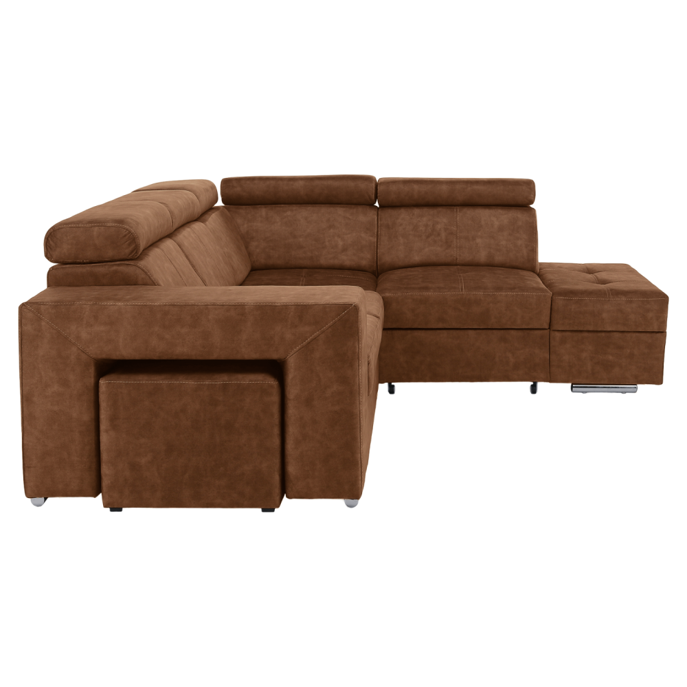 Sedací souprava, hnědá, pravá, MALAGA