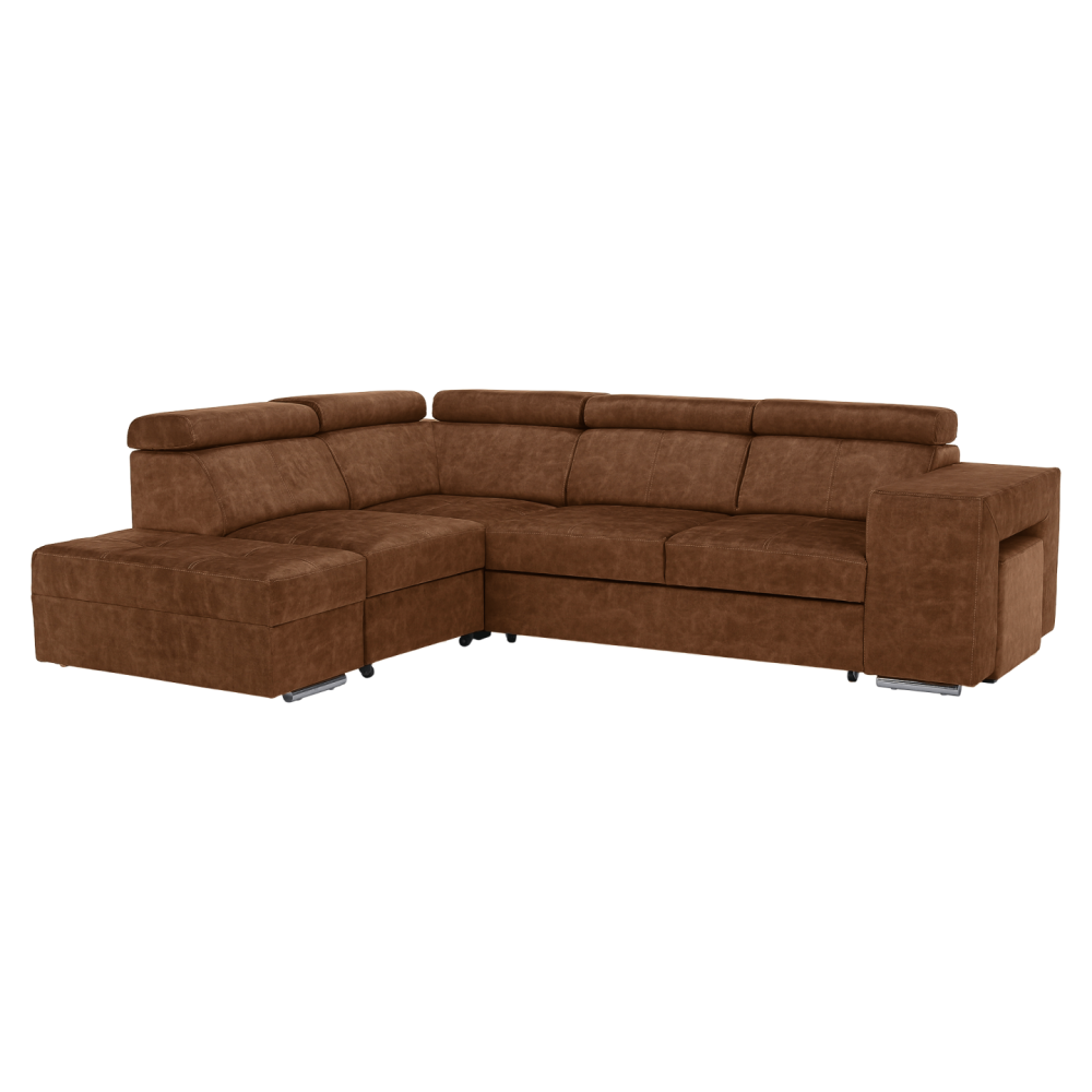 Sedací souprava, hnědá, levá, MALAGA