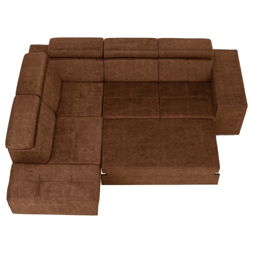 Sedací souprava, hnědá, levá, MALAGA