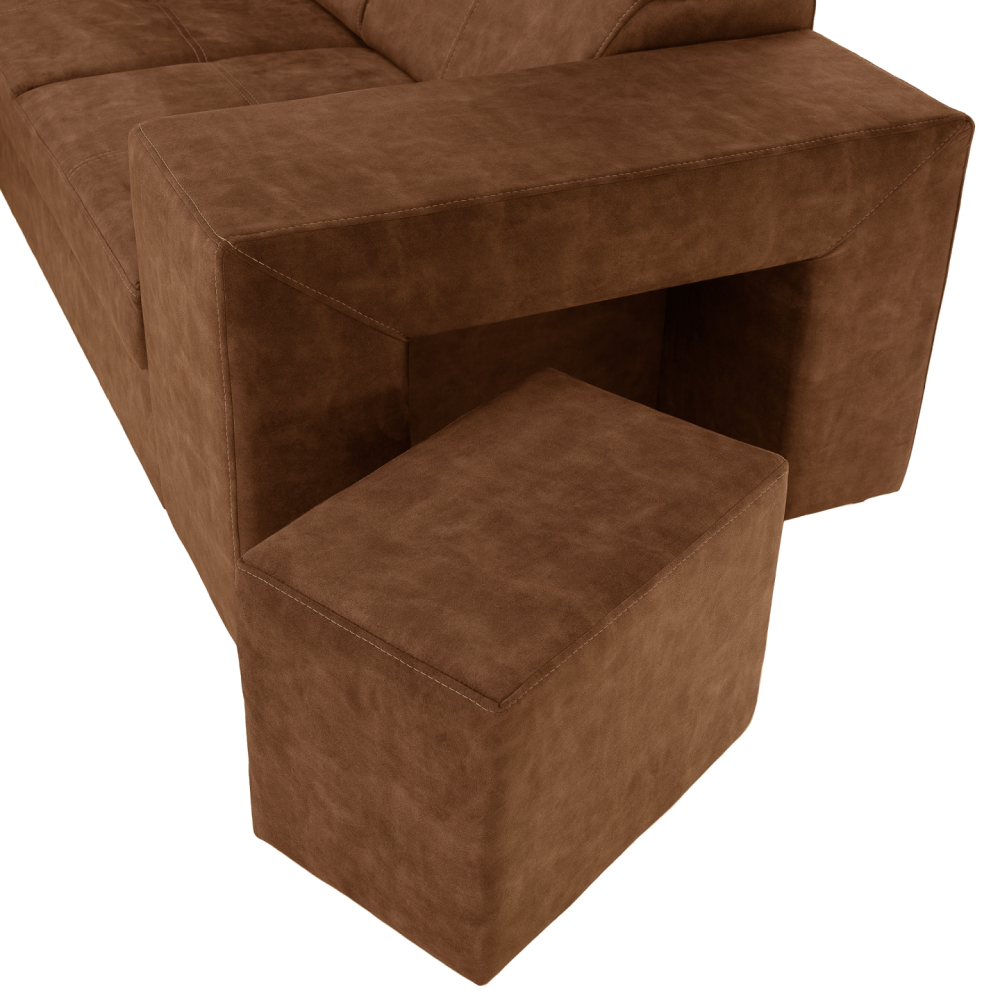 Sedací souprava, hnědá, levá, MALAGA