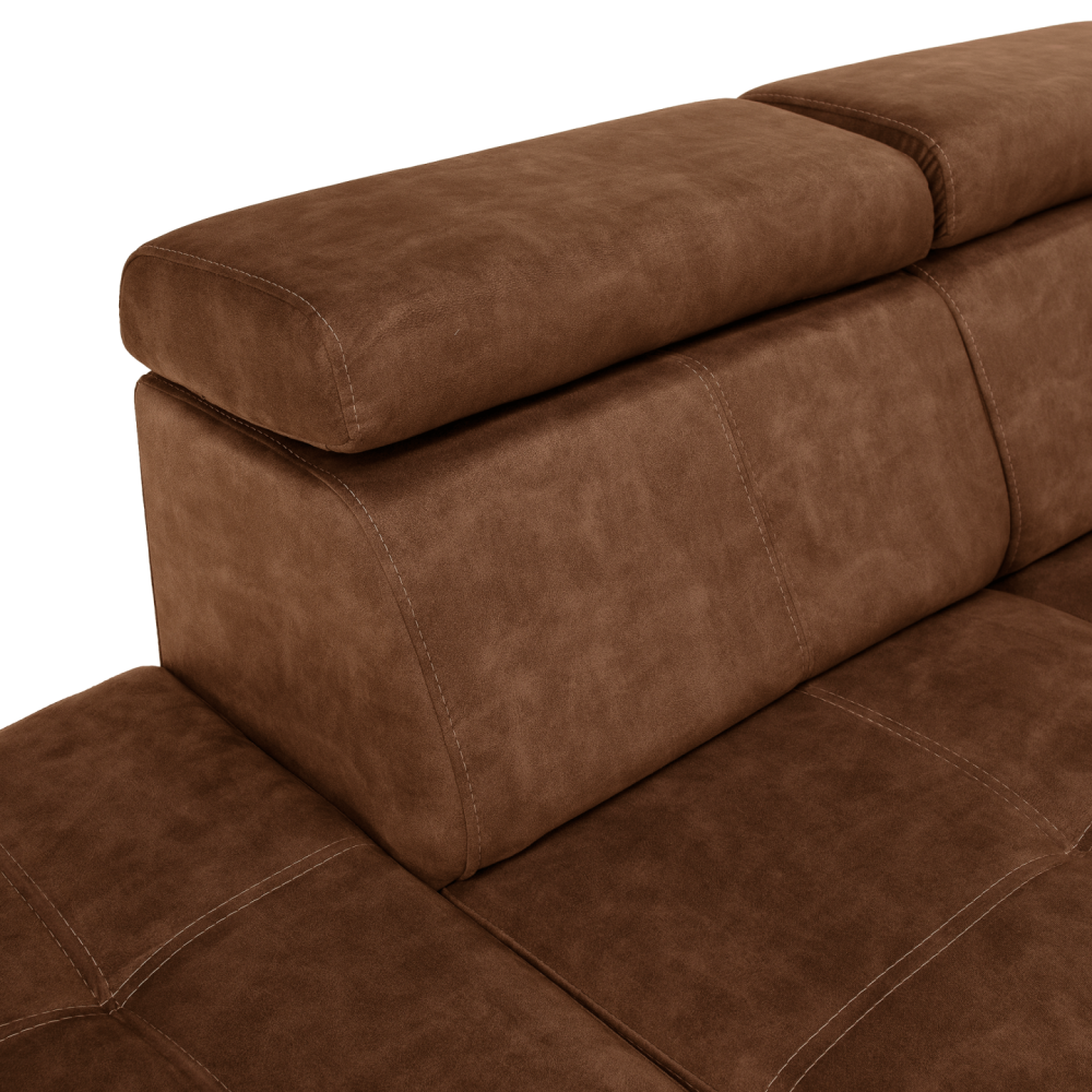 Sedací souprava, hnědá, levá, MALAGA