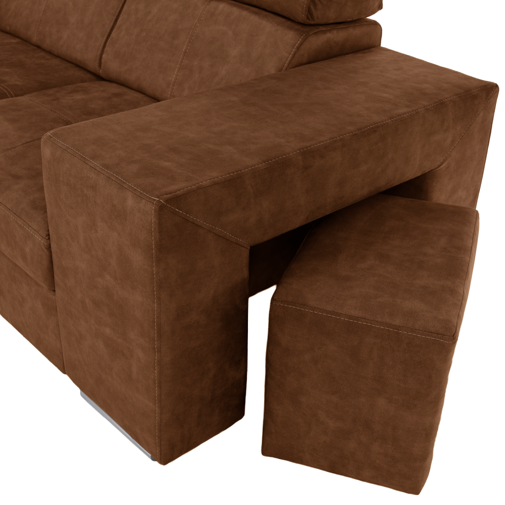 Sedací souprava, hnědá, levá, MALAGA