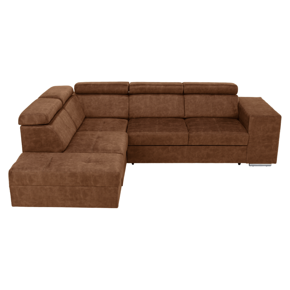 Sedací souprava, hnědá, levá, MALAGA