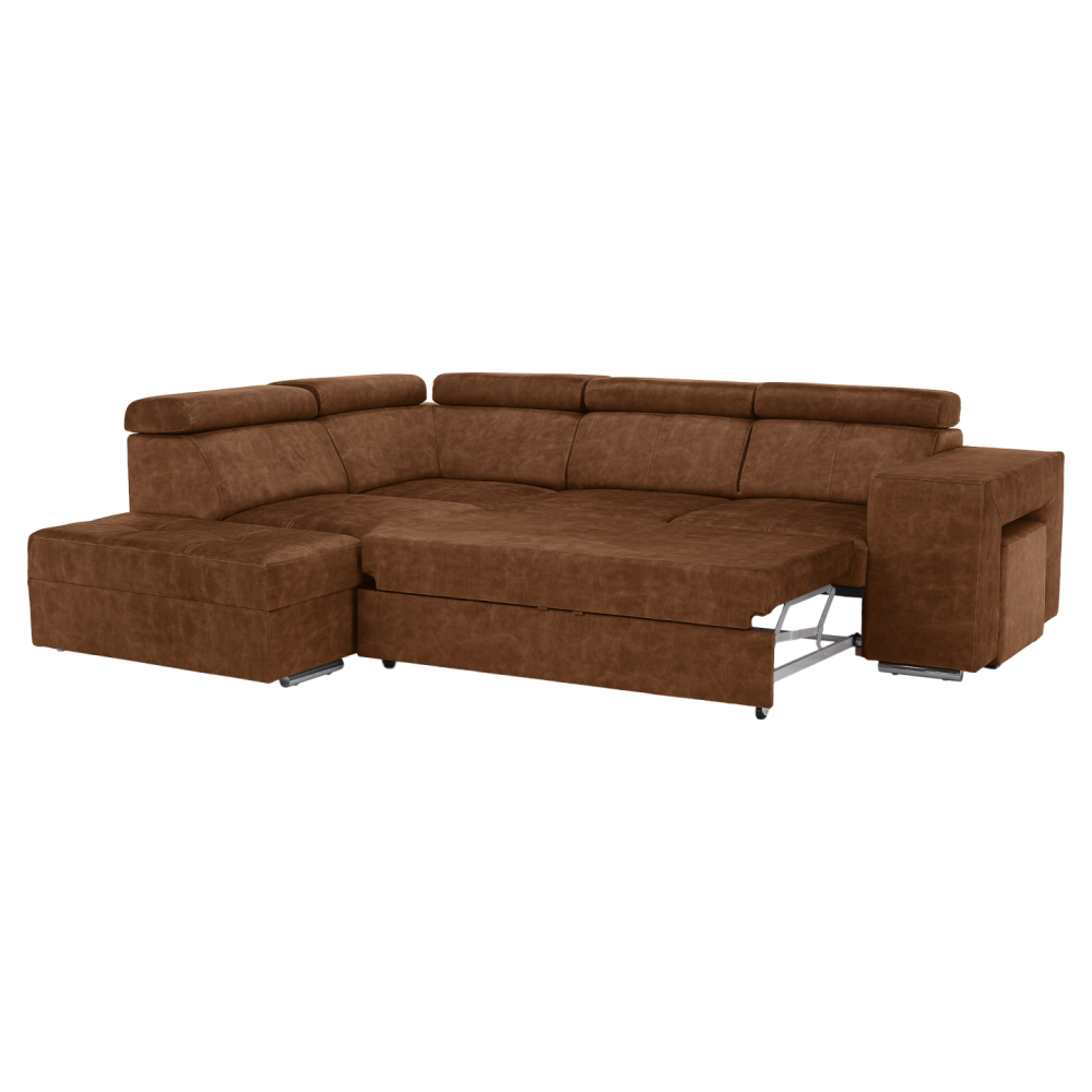 Sedací souprava, hnědá, levá, MALAGA