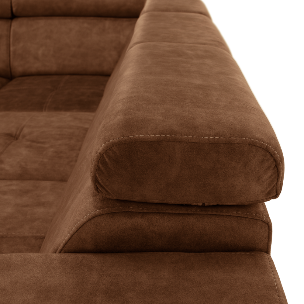 Sedací souprava, hnědá, levá, MALAGA