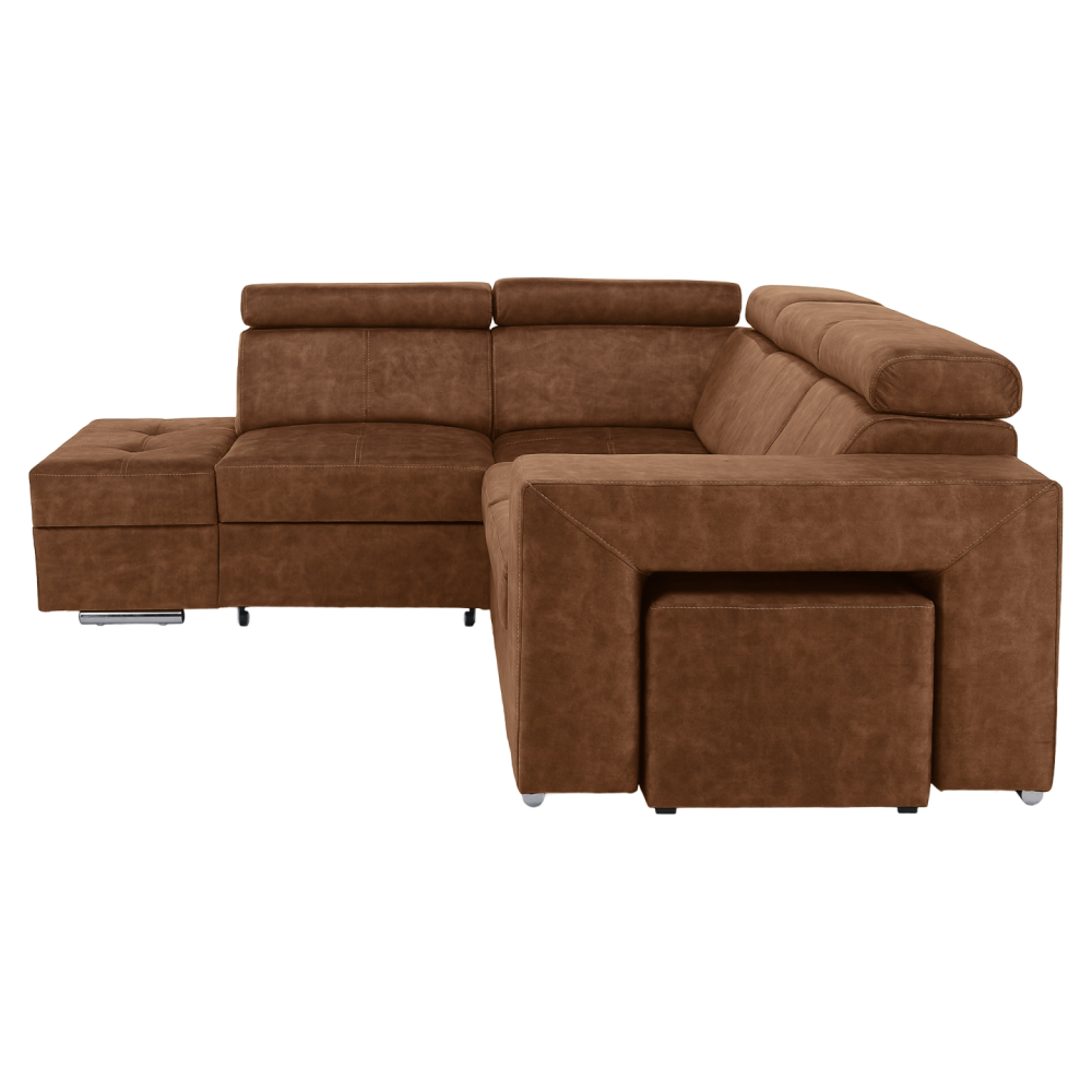 Sedací souprava, hnědá, levá, MALAGA