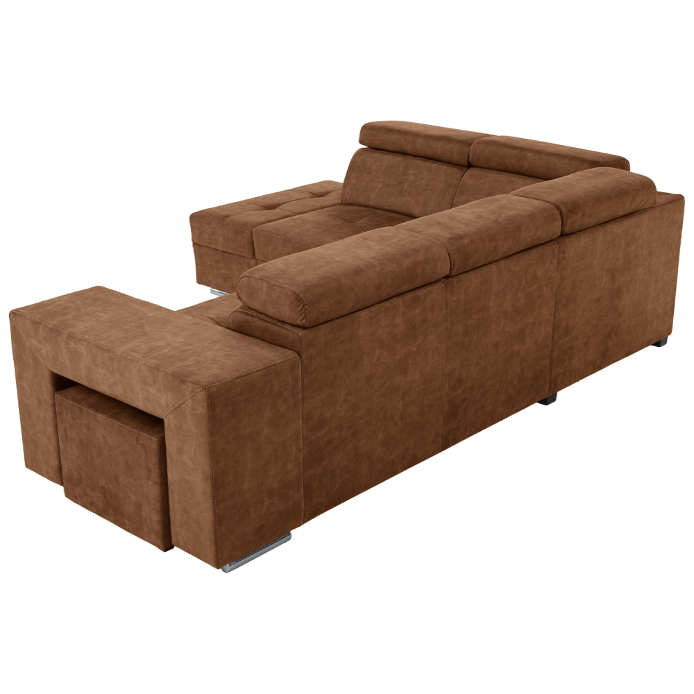 Sedací souprava, hnědá, levá, MALAGA