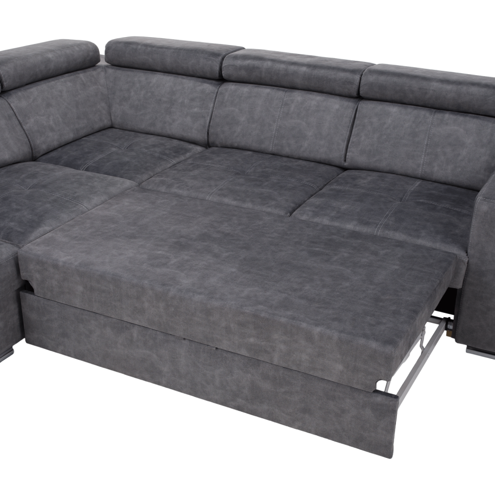 Sedací souprava, šedá, levá, MALAGA