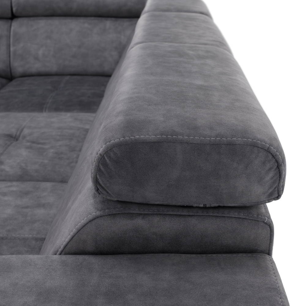 Sedací souprava, šedá, levá, MALAGA