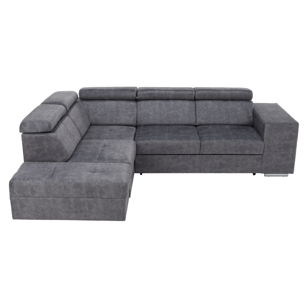 Sedací souprava, šedá, levá, MALAGA