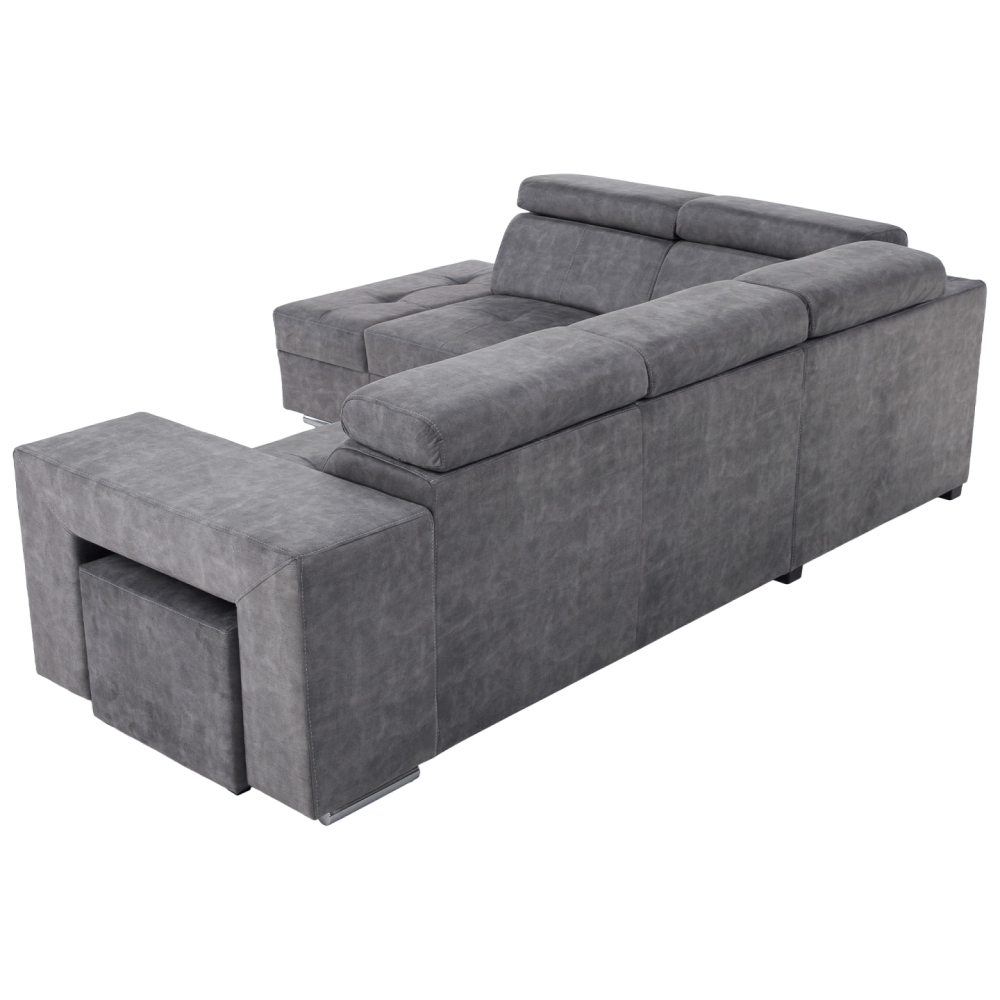 Sedací souprava, šedá, levá, MALAGA