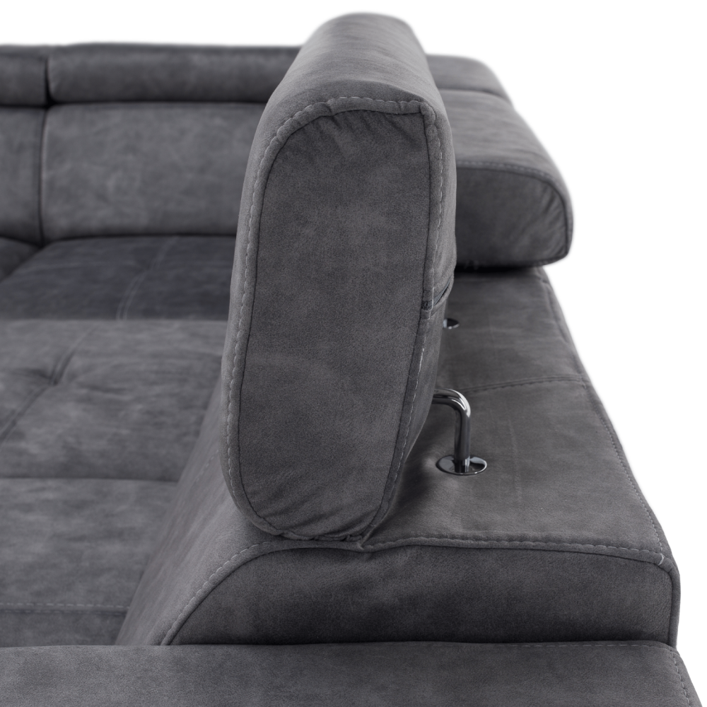 Sedací souprava, šedá, levá, MALAGA