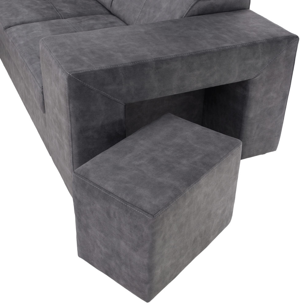 Sedací souprava, šedá, levá, MALAGA