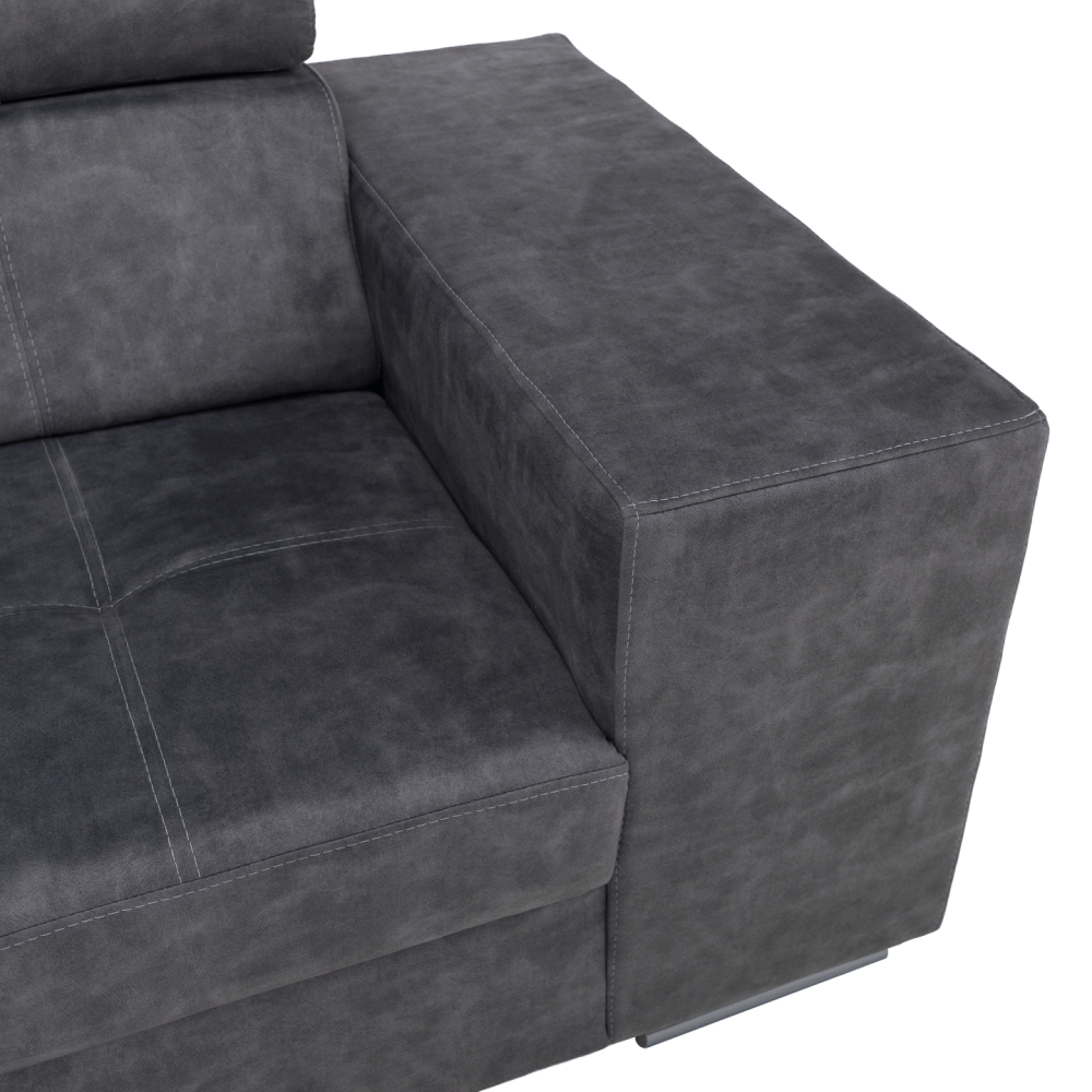 Sedací souprava, šedá, levá, MALAGA