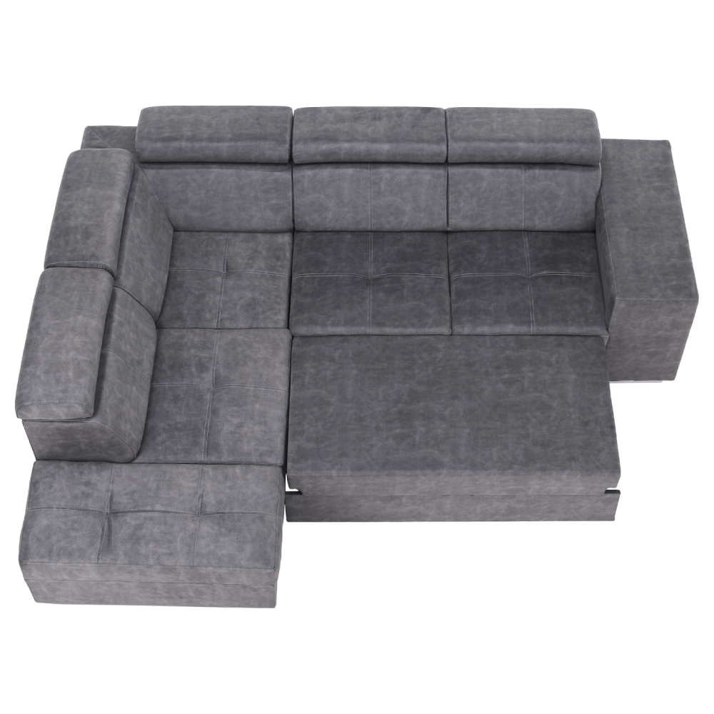 Sedací souprava, šedá, levá, MALAGA