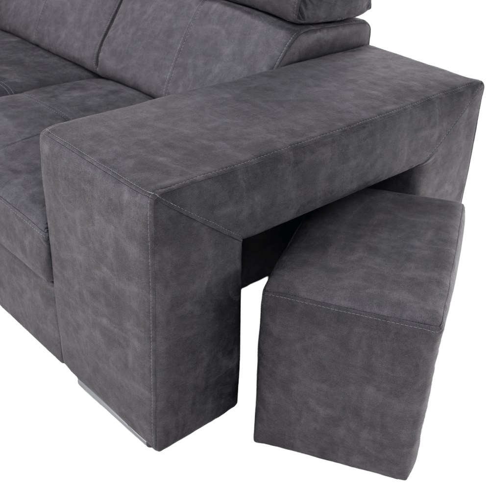 Sedací souprava, šedá, levá, MALAGA