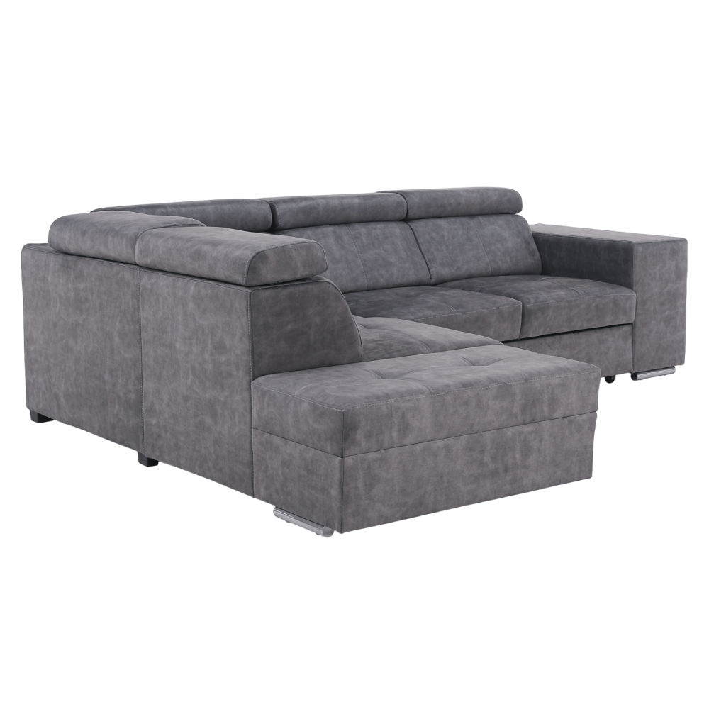 Sedací souprava, šedá, levá, MALAGA