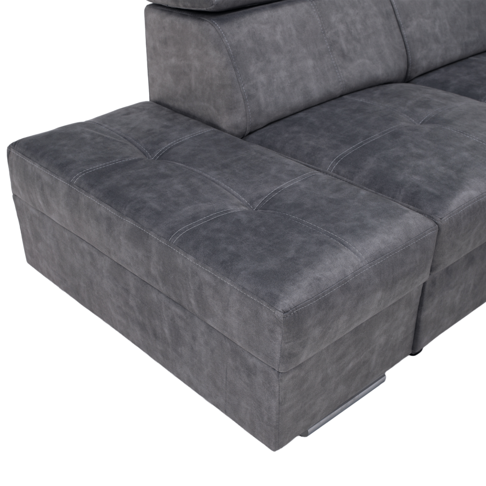 Sedací souprava, šedá, levá, MALAGA