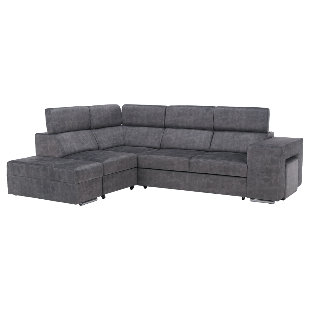 Sedací souprava, šedá, levá, MALAGA