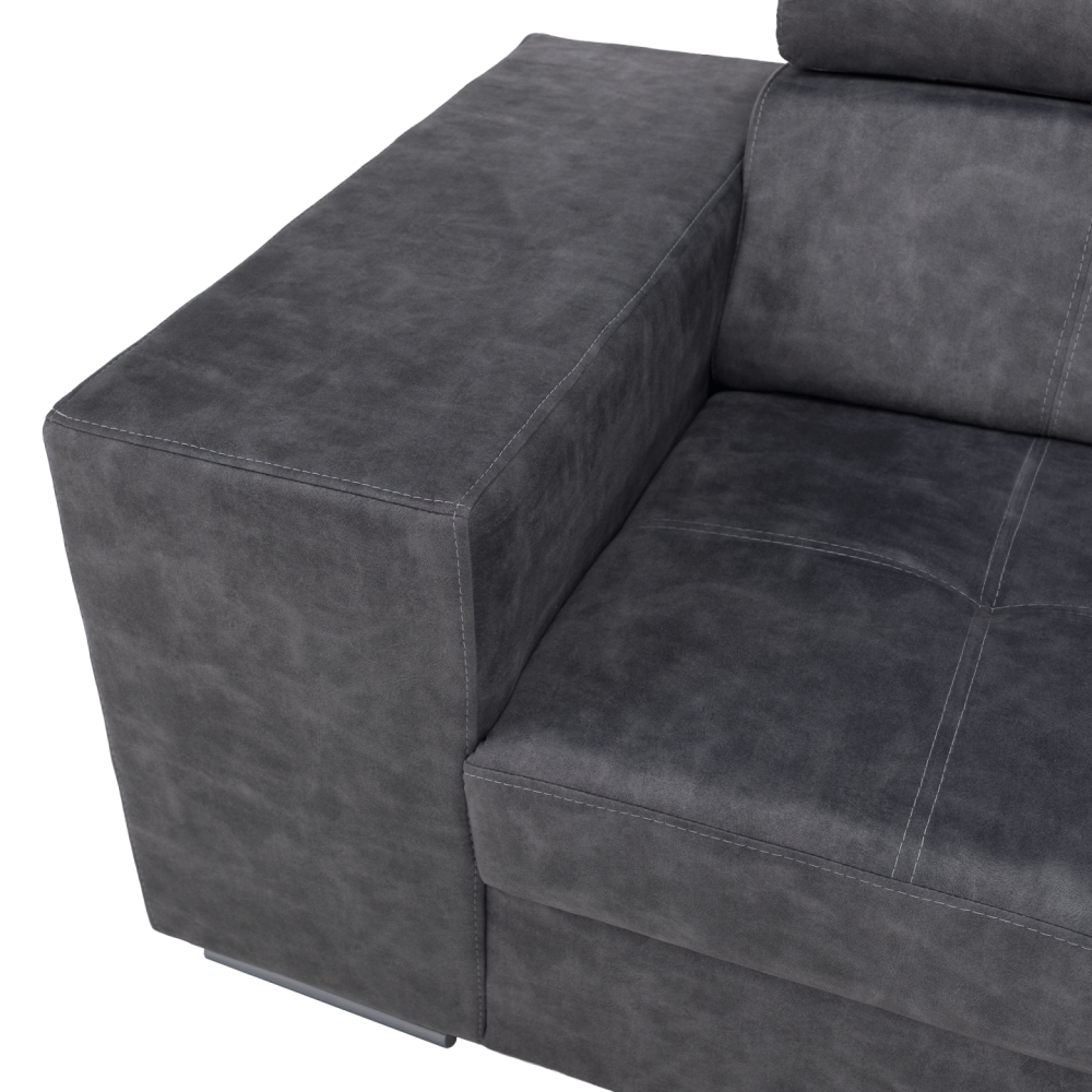 Sedací souprava, šedá, pravá, MALAGA